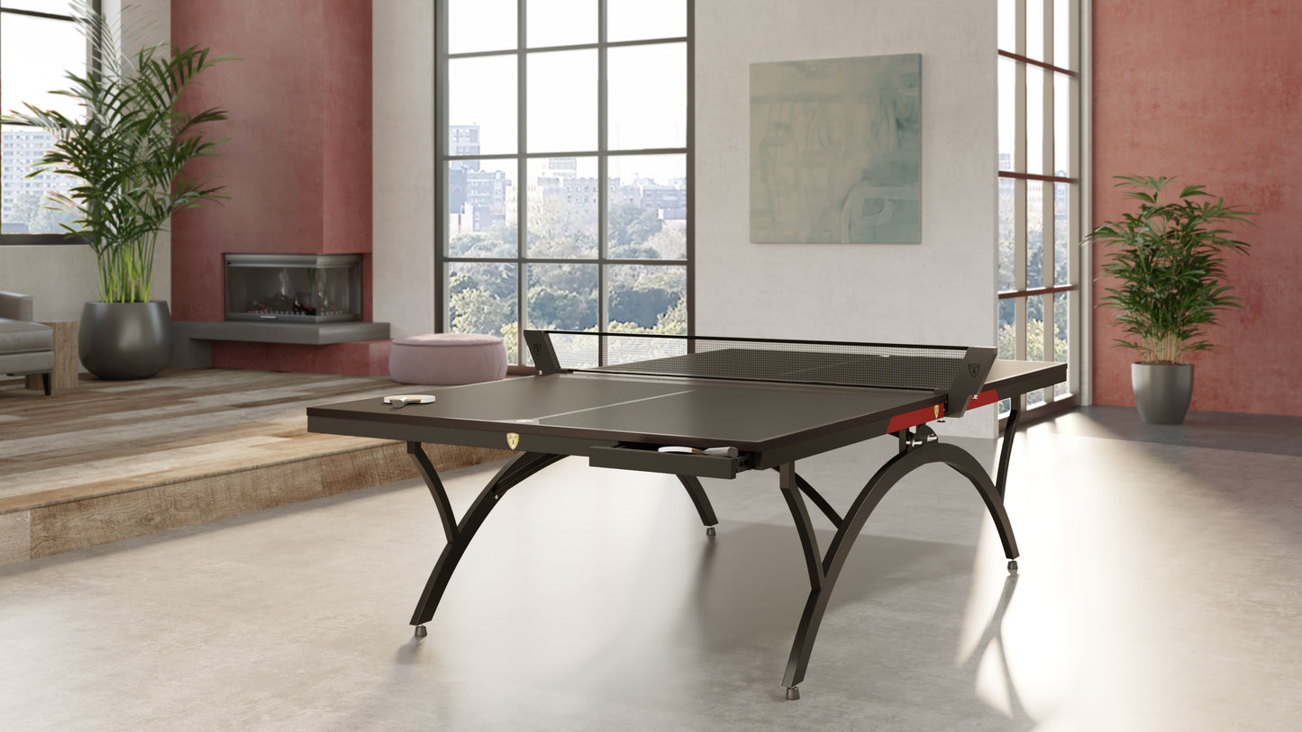 Killerspin’s SVR BlackWing - Indoor Table in Apartment with Cityscape in Window Background Image 4