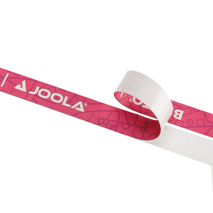 White background image, a product image showing the adhesive strip of JOOLA X BRITTO Pickleball Edge Guard tape, pink.