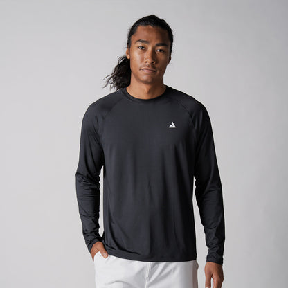 Joola Mens Court Long Sleeve Performance Shirt black front view