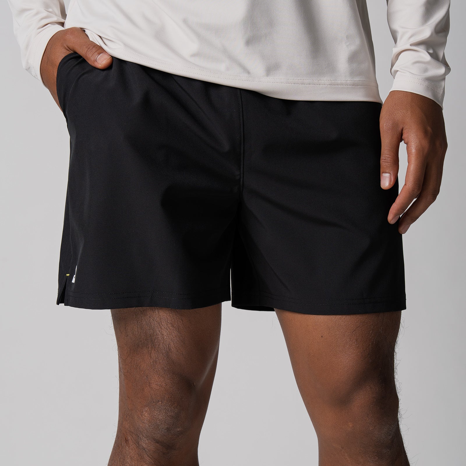 Joola Mens Woven Shorts 5 black performance table tennis shorts front view