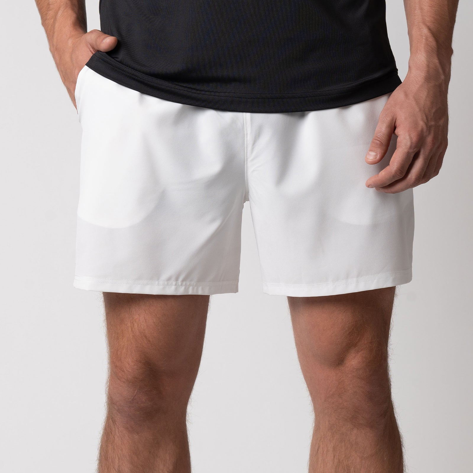 Joola Mens Woven Shorts 5 white color hero shot displaying performance table tennis shorts