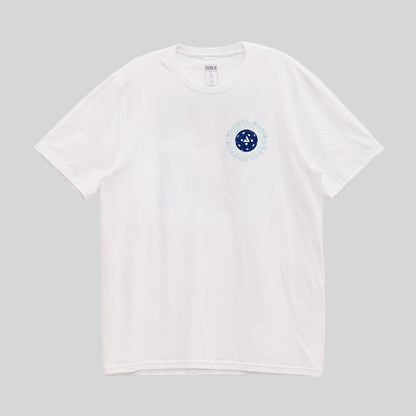 Gray background, image of a white JOOLA Graphic tee.