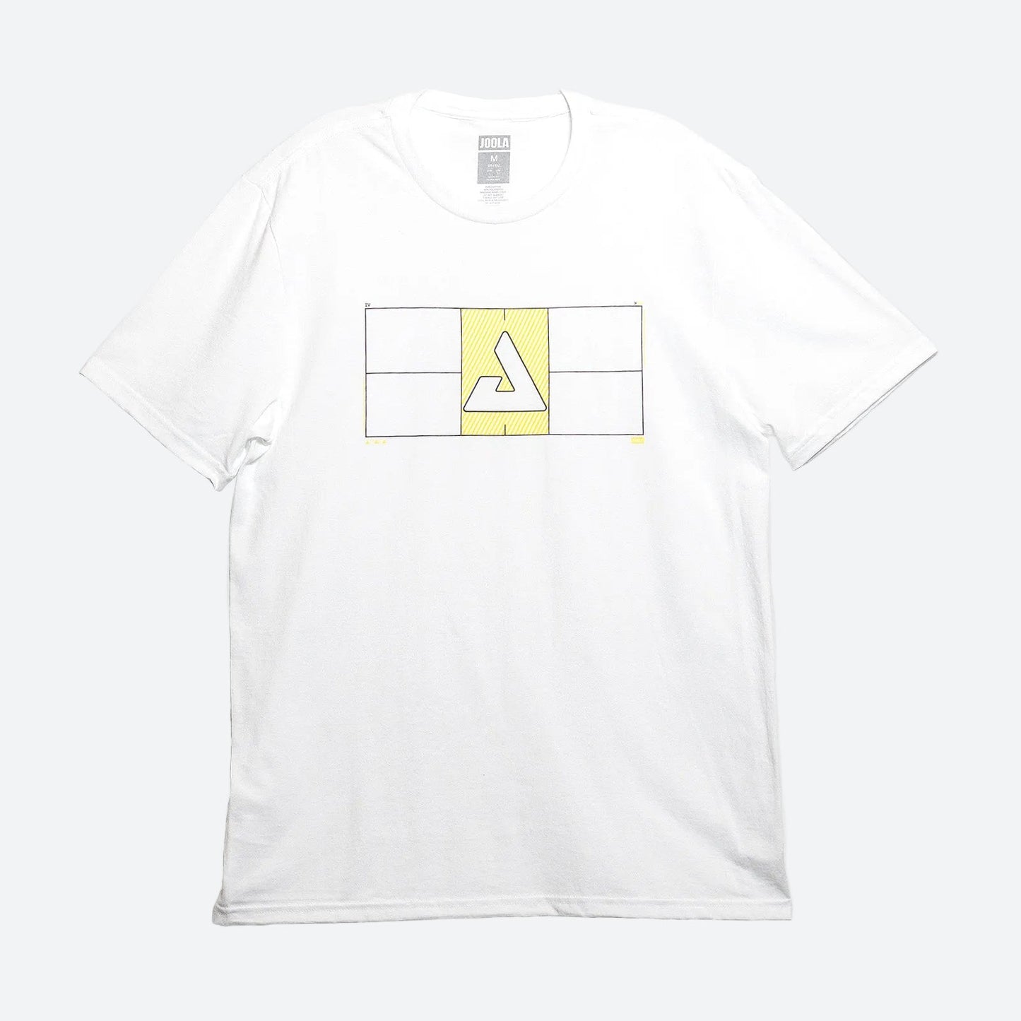 White background, product image of a  white JOOLA Pro IV Court Short Sleeve Graphic Tee.