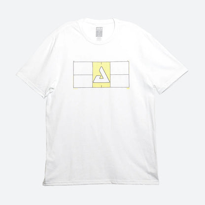 White background, product image of a  white JOOLA Pro IV Court Short Sleeve Graphic Tee.