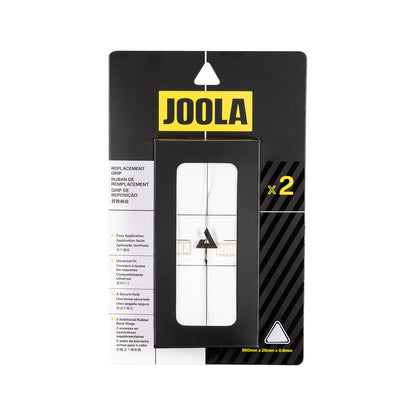 White background, image of a package of JOOLA replacement grip in white.