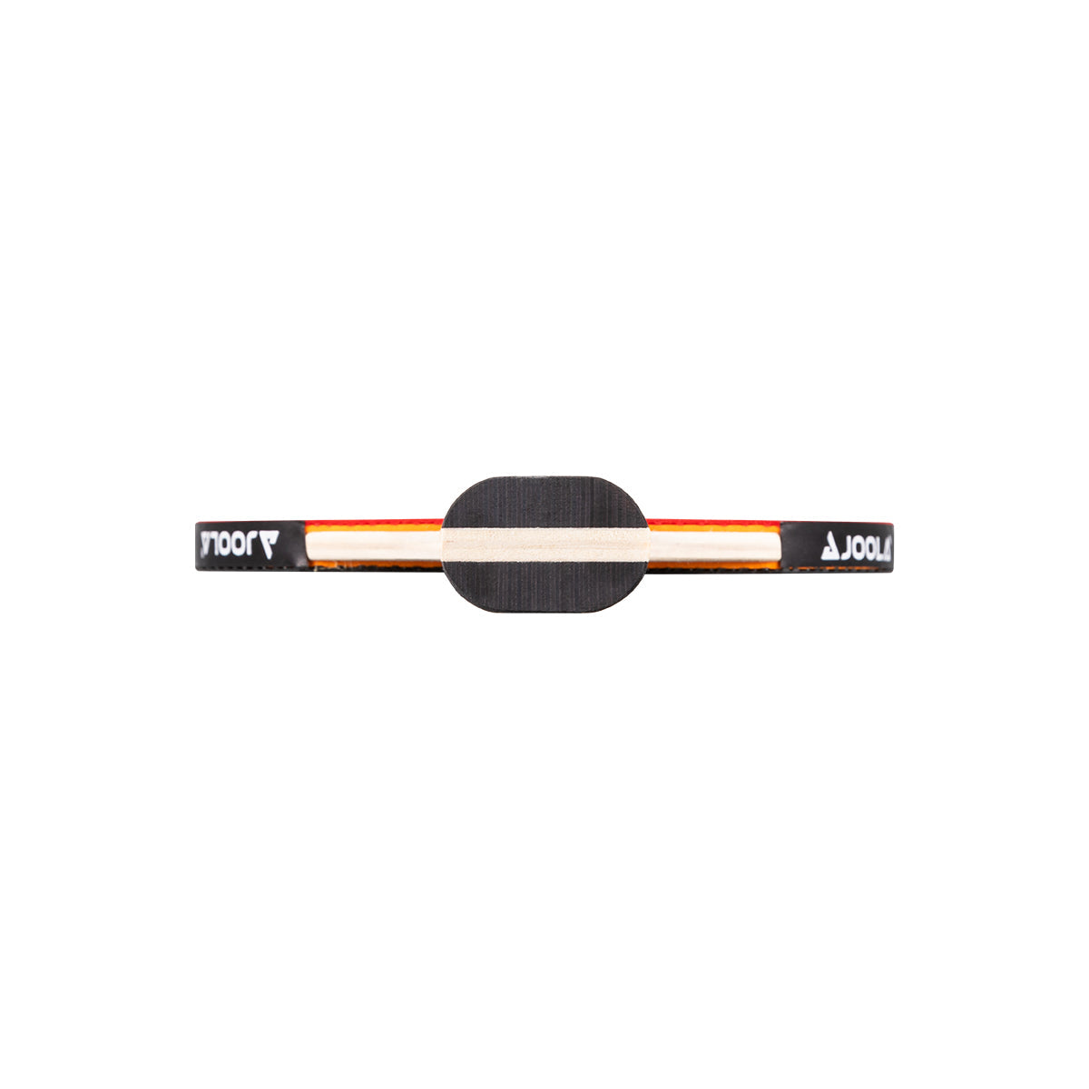 White background photo, image of the bottom of a JOOLA Table Tennis racket.