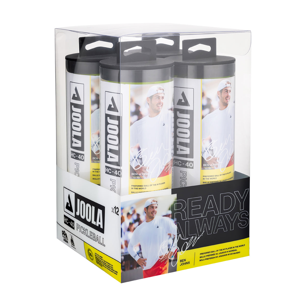 Joola HC 40 Ball – Premium Table Tennis Ball hero shot displaying three white balls