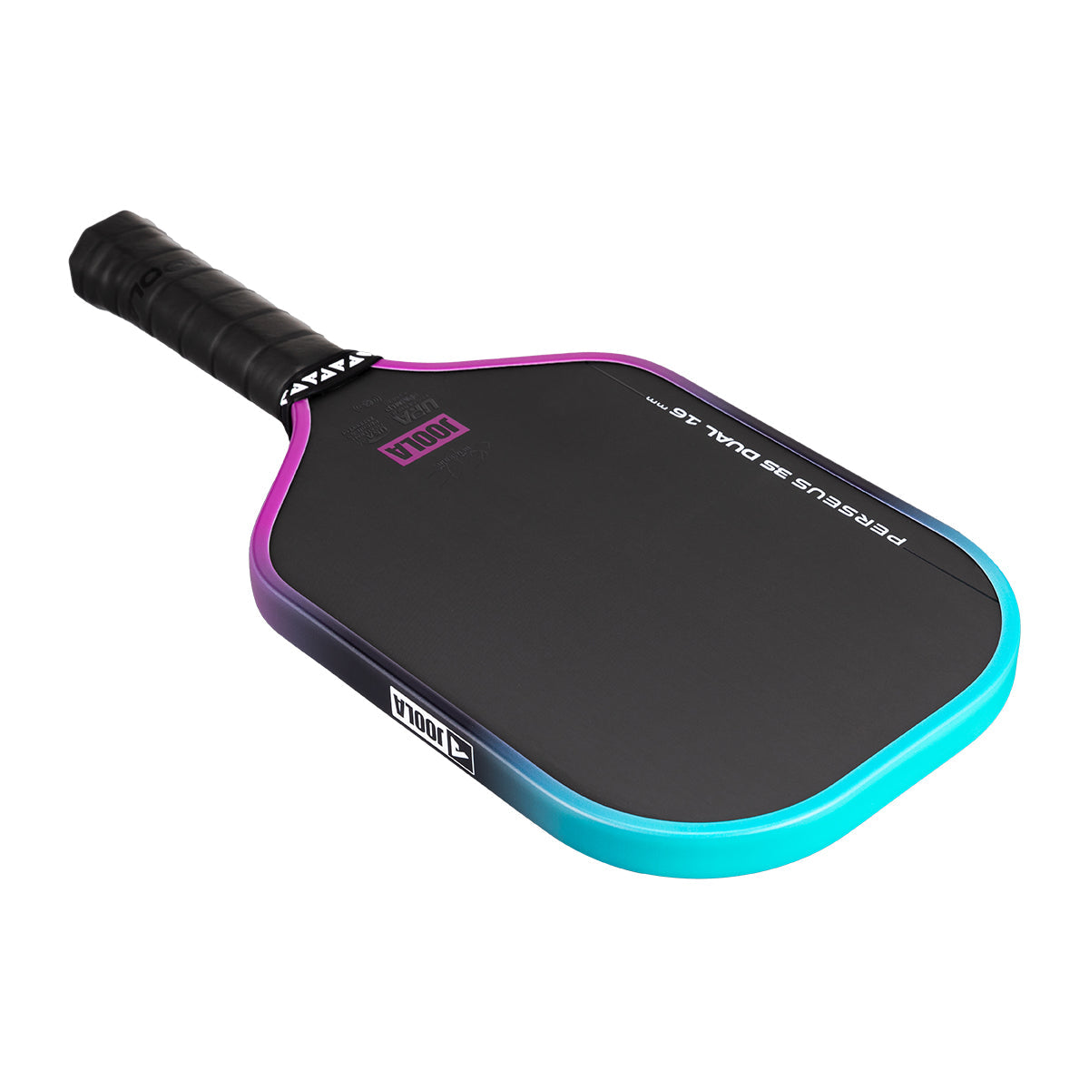 White background, angled view of the JOOLA Perseus 3S Dual 16mm pickleball paddle.