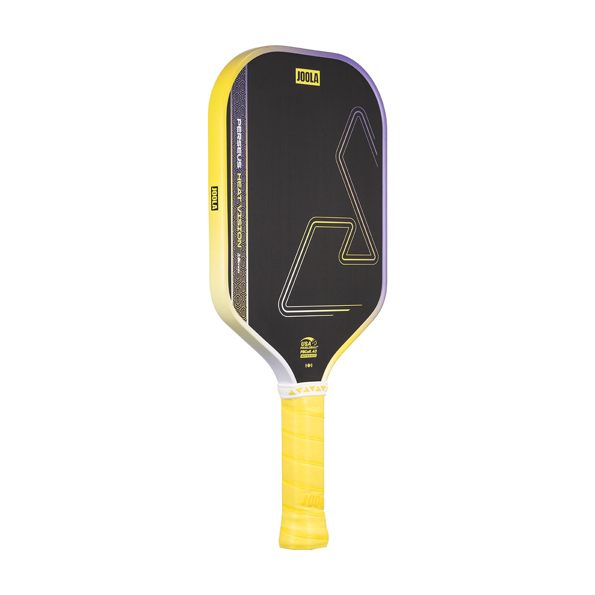White background, product image of a JOOLA Perseus Heat Vision pickleball paddle.