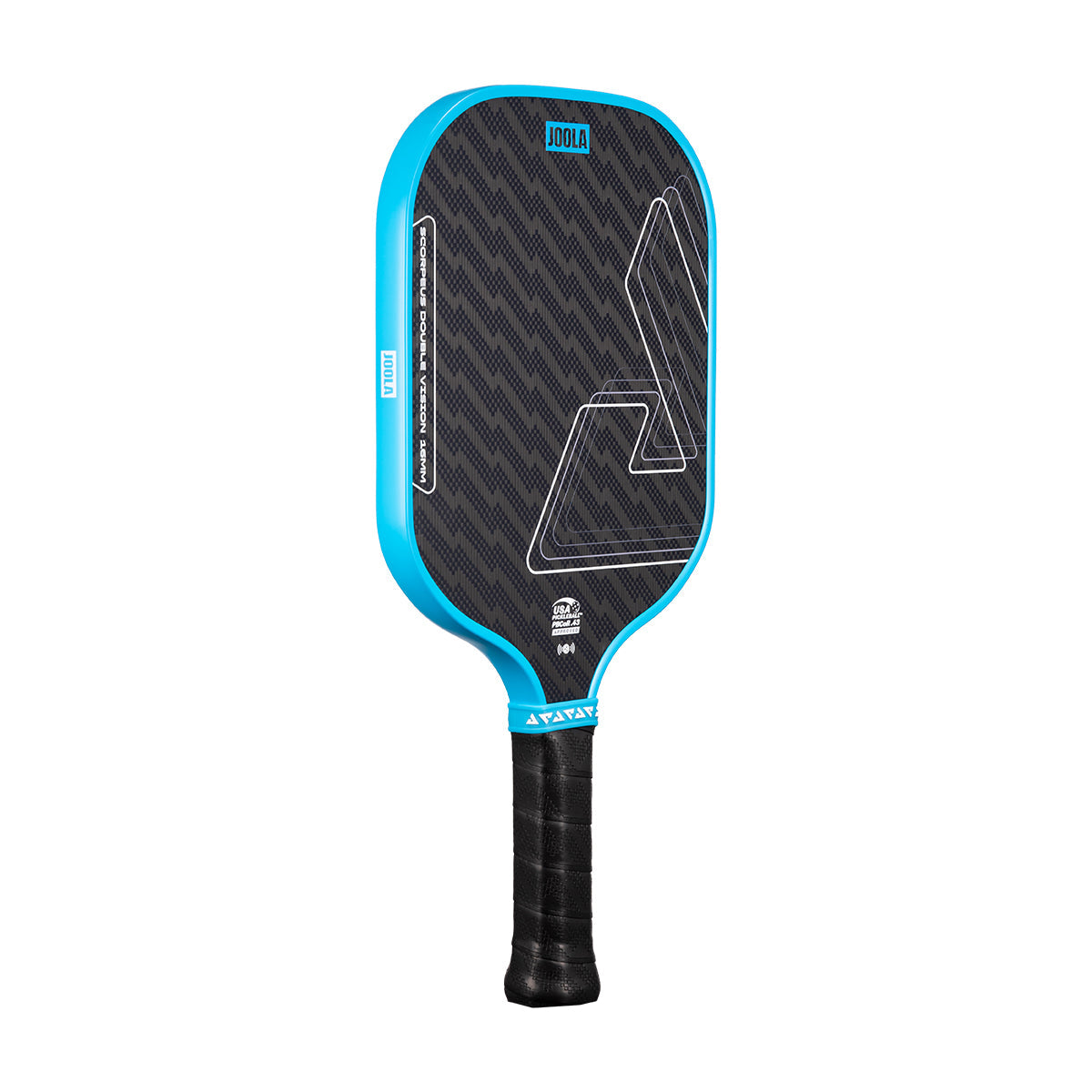 White background, product image of the Scorpeus Double Vision pickleball paddle.