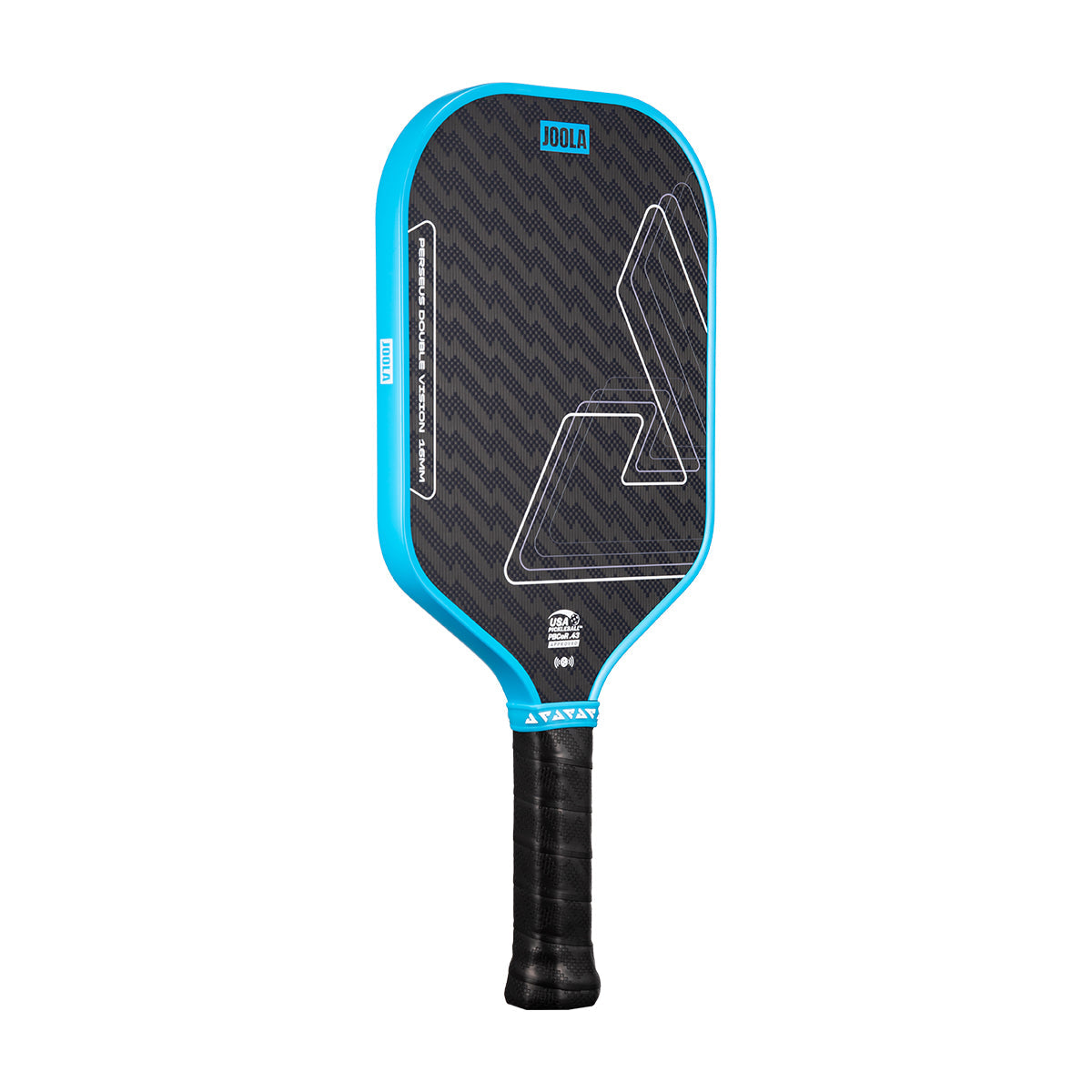 White background, product image of the Perseus Double Vision pickleball paddle.