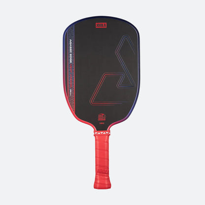 White background, image of a redand purple JOOLA Agassi Heat Vision pickleball paddle.