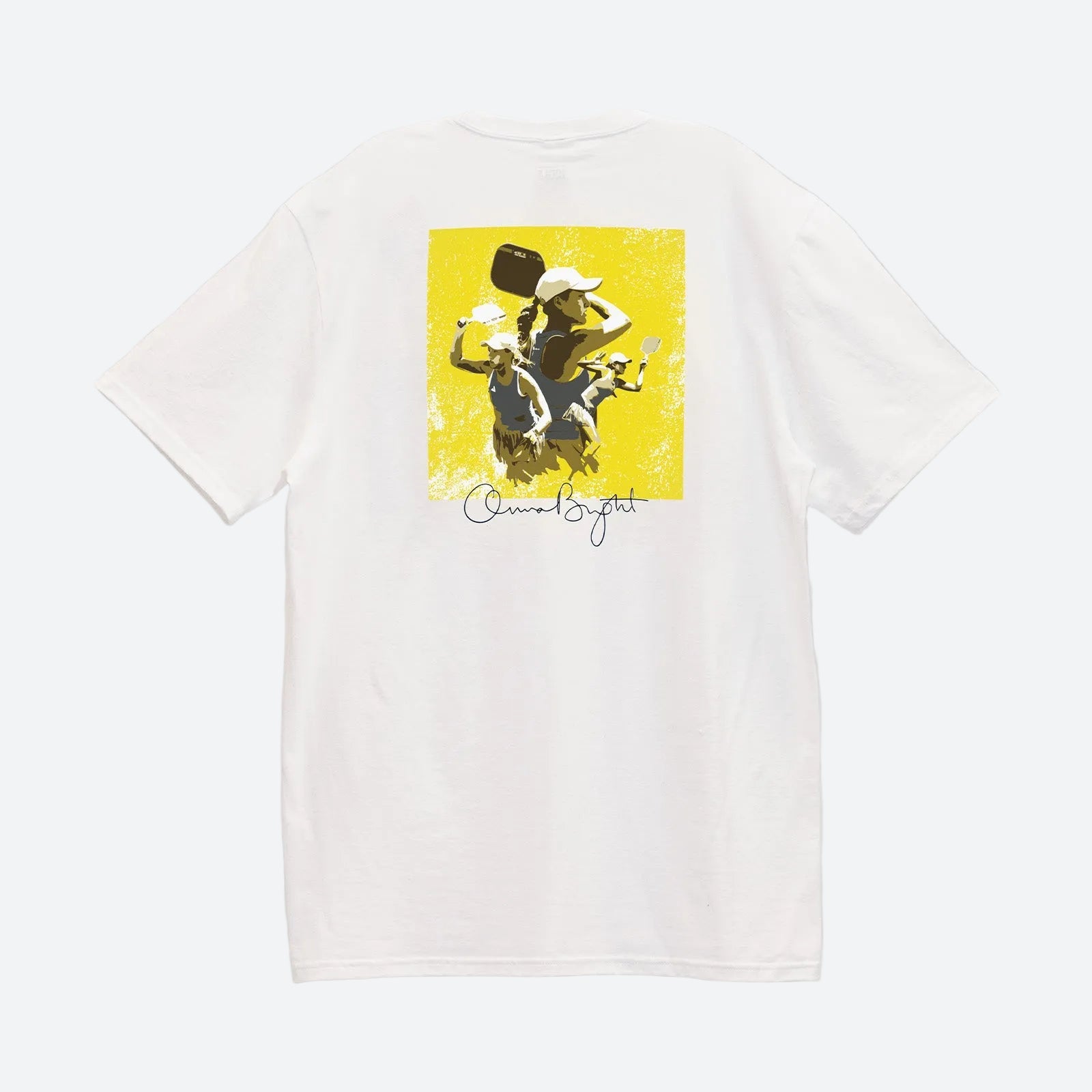 Gray background, product image of the JOOLA Anna Bright Illustrated Graphic Tee.