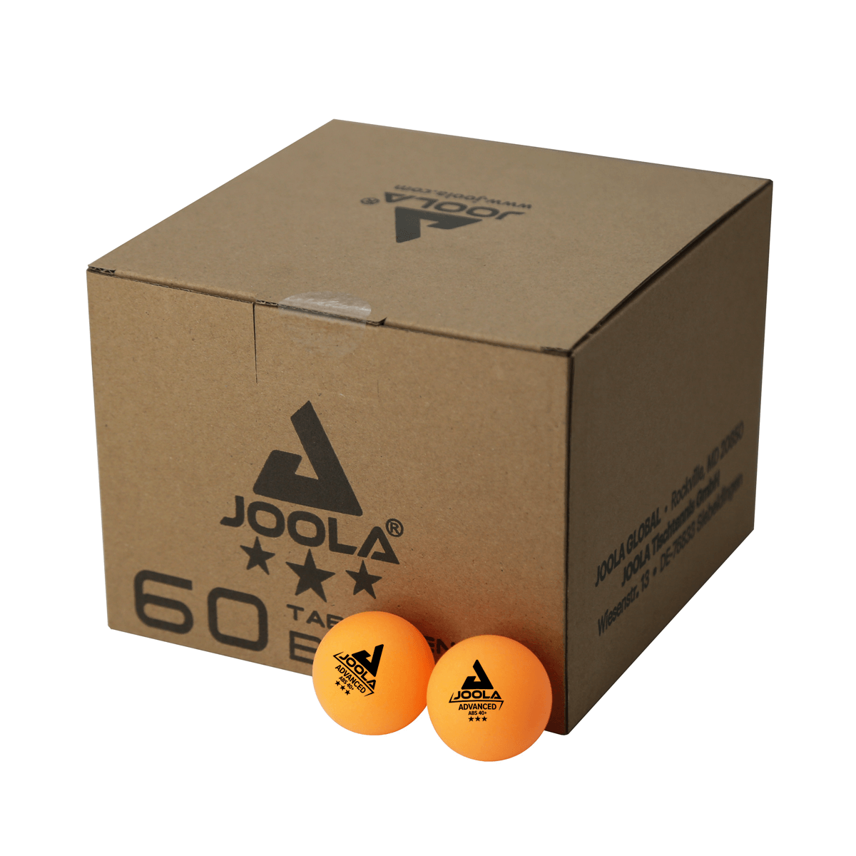 Joola Advanced Training ABS Table Tennis Balls 40+ hero product shot showing orange balls
