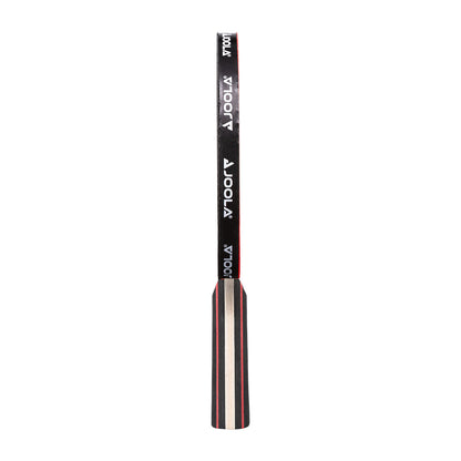 Black and red table tennis racket with JOOLA branding on a white background.