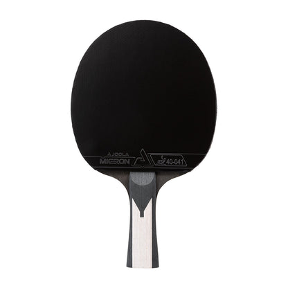 White background, black table tennis racket on a white background.