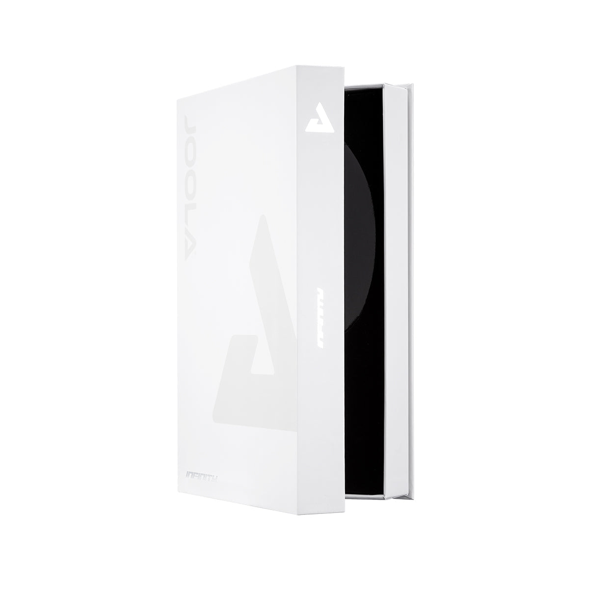 White rectangular box for a JOOLA table tennis racket with a black interior on a white background.