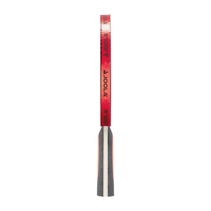 White background, JOOLA Carbon  X Table Tennis Racket in black, red and white.