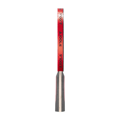 White background, side view of a JOOLA Carbon Pro Table Tennis Racket with Red and Black.