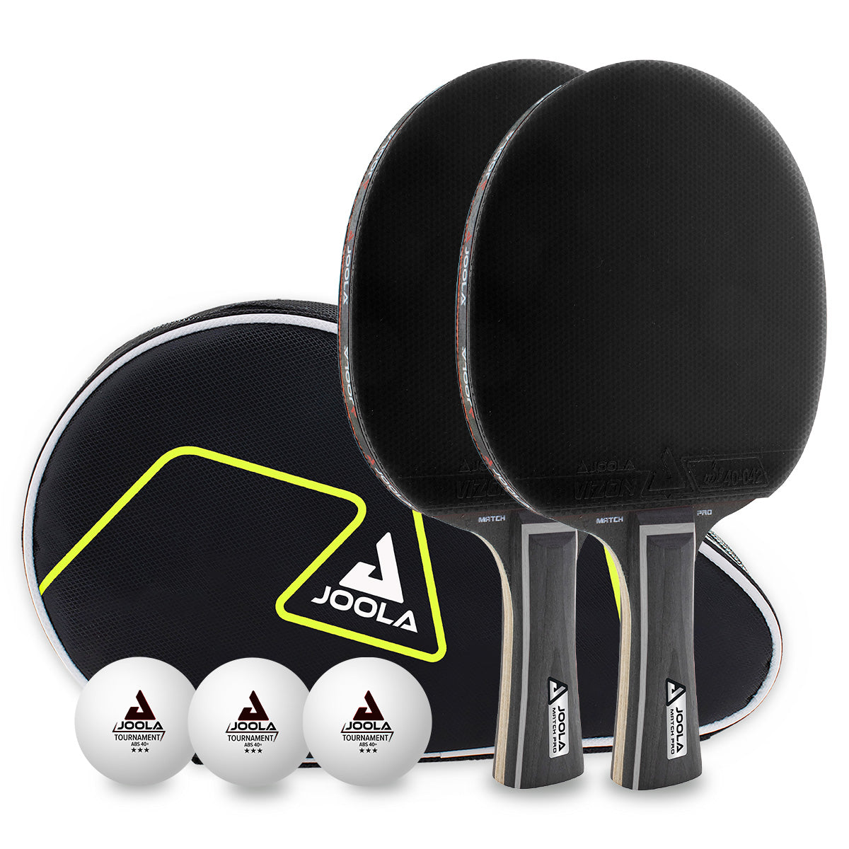 Joola Duo Pro Black Table Tennis Racket 2 paddle set hero shot