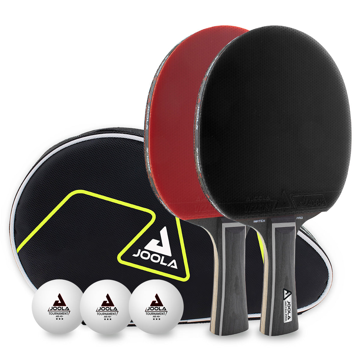 Joola Duo Pro Black Table Tennis Racket 2 paddle set hero shot