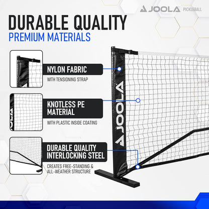 Joola Elemental Pickleball Net full size 22 ft portable outdoor court setup