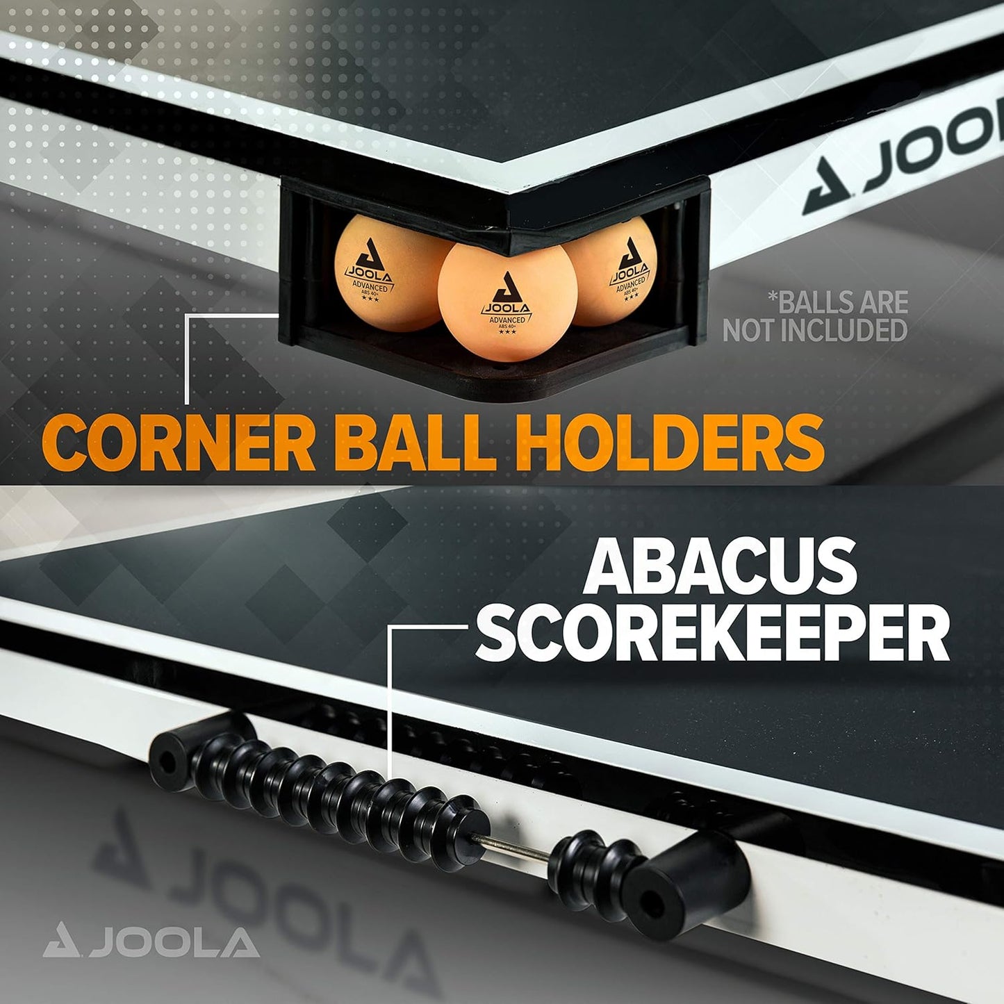 Joola Rapid Play 250 Table Tennis Table game room setup with net and paddles