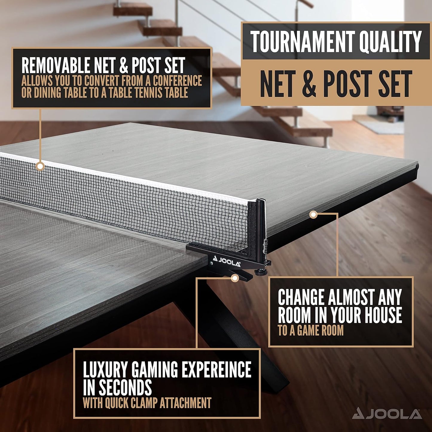 Joola Brighton X Table Tennis Table 2-in-1 Dining conversion top hero shot product display