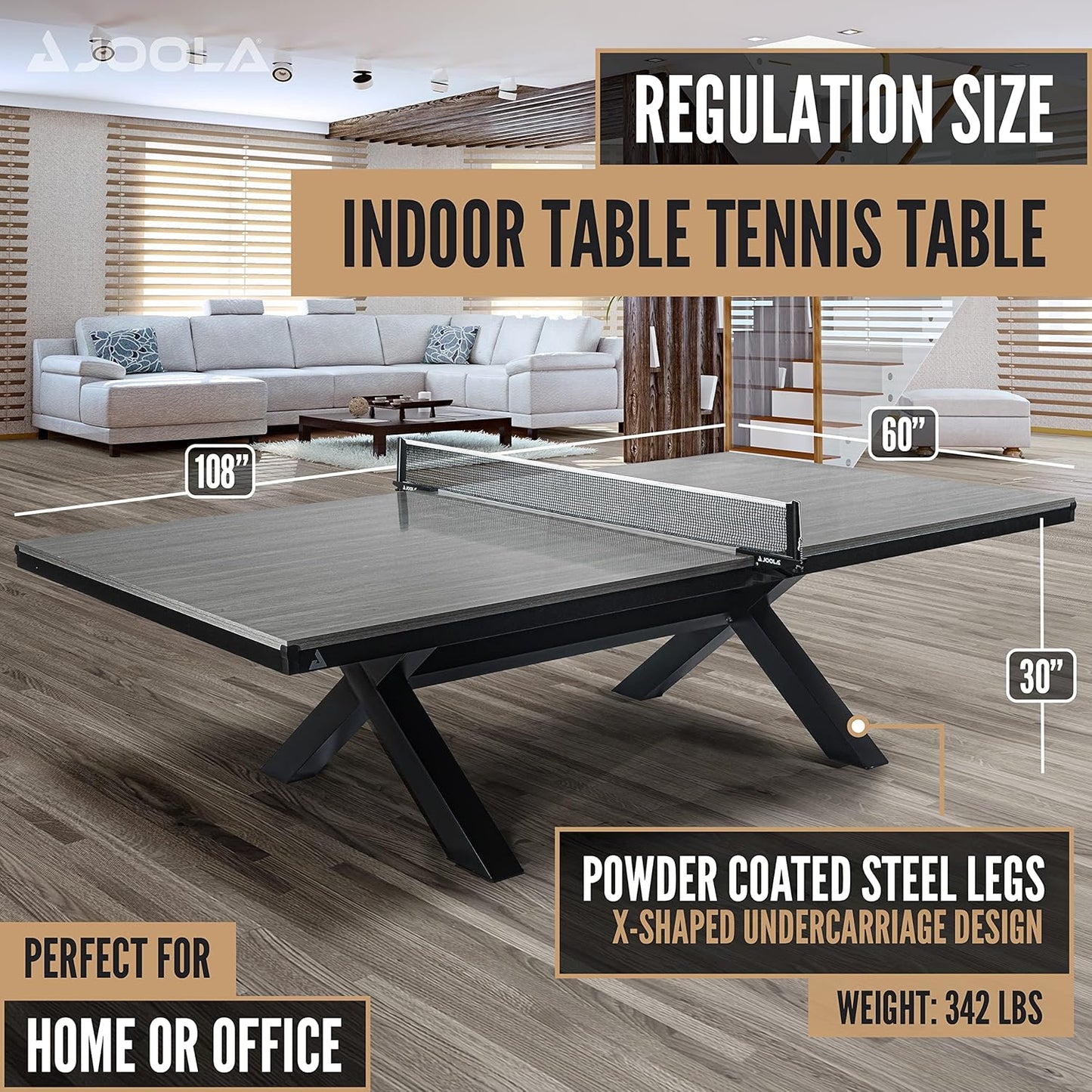 Joola Brighton X Table Tennis Table 2-in-1 Dining product hero shot showing full table design