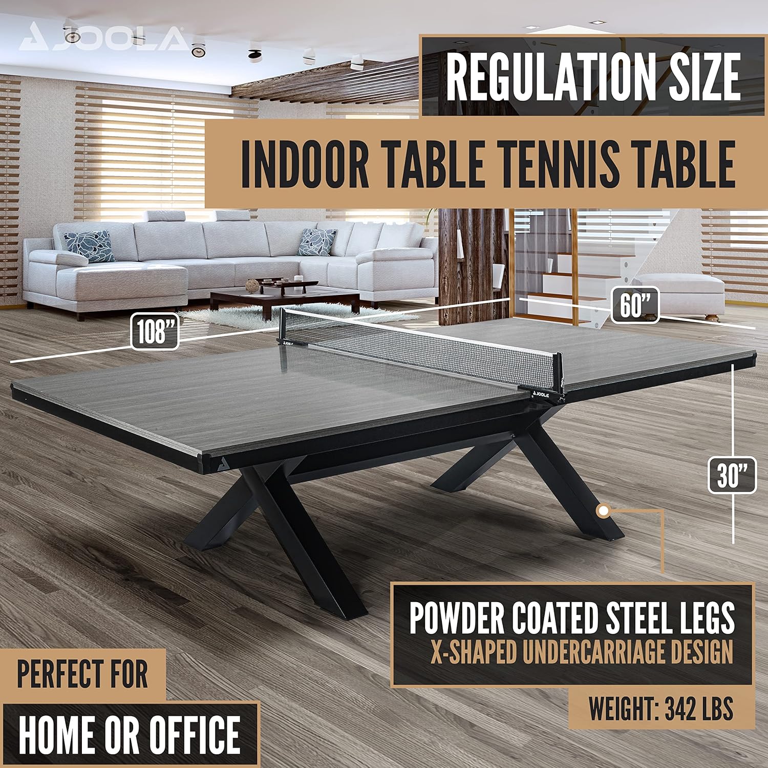 Joola Brighton X 2-in-1 dining table tennis table product shot showing closed dining configuration