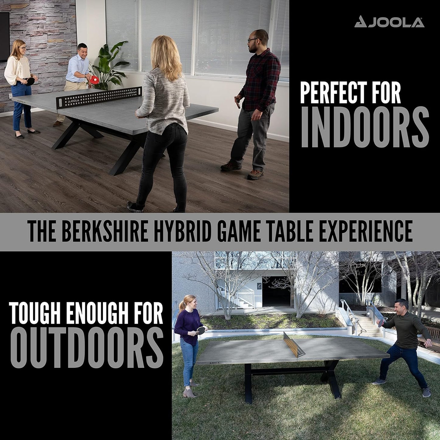Joola Berkshire Gray Table Tennis Table indoor outdoor hero shot