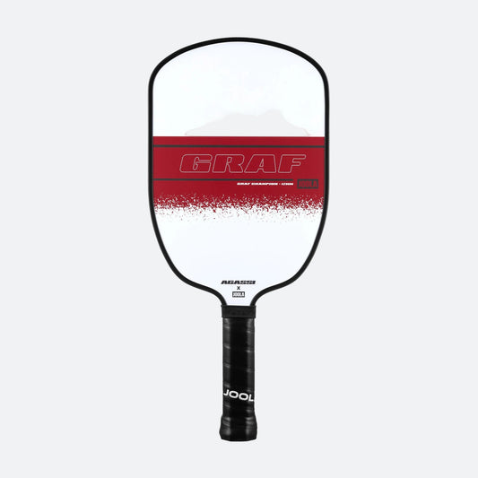 White background, product image of the Agassi x JOOLA Graf Champion Pickleball paddle.