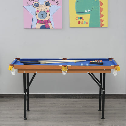 Folding Mini Pool Table, 55" with Cues, Balls & Rack
