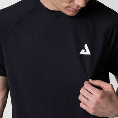 Joola Mens Court Short Sleeve Table Tennis Shirt black hero shot front view