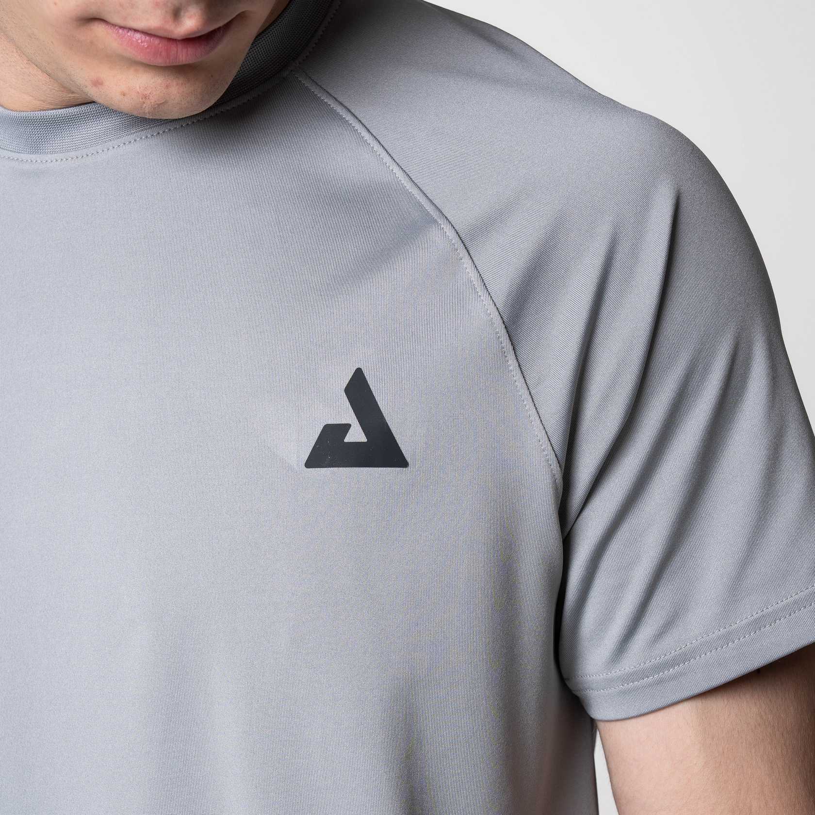 Joola Mens Court Short Sleeve Table Tennis Shirt in gray, front view hero shot