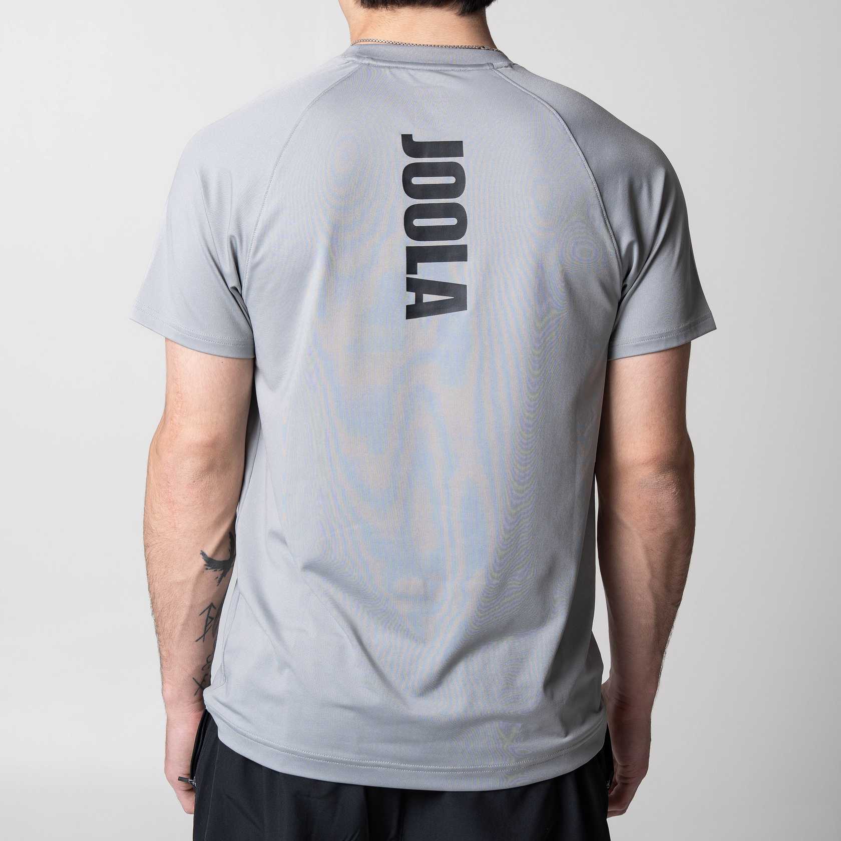 Joola Mens Court Short Sleeve Table Tennis Shirt gray hero shot front view