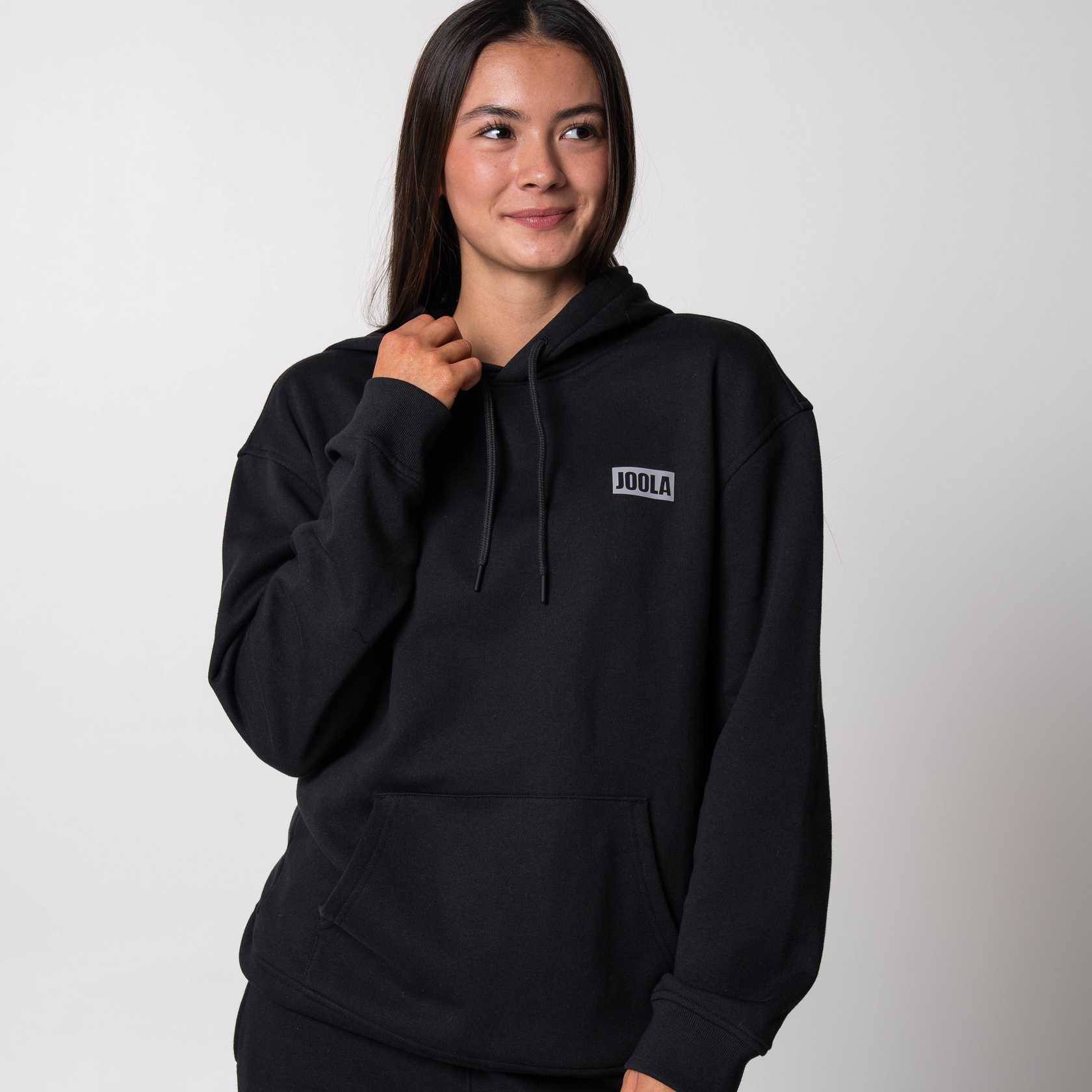 Joola Unisex Fleece Hoodie 1 black front view sports style