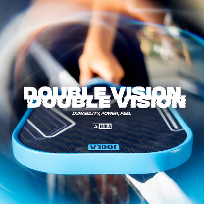 Pickleball paddle with 'Double Vision' text and JOOLA branding.