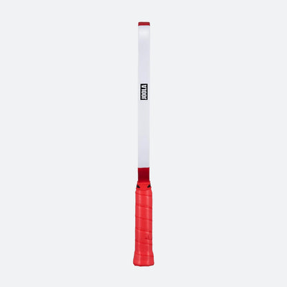 White background image, view of the white edge guard with JOOLA logo on the side of the Agassi x JOOLA Pro Pickleball Paddle.