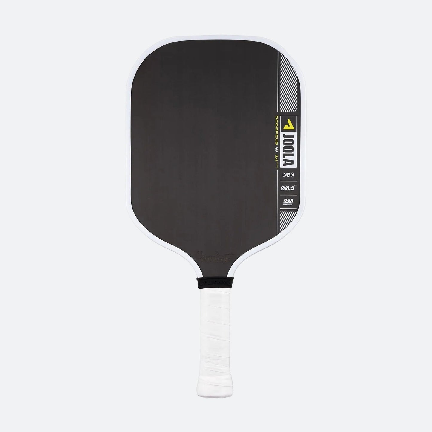 White background, product image of the JOOLA Anna Bright Scorpeus Pro IV Pickleball Paddle, 14mm.