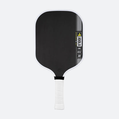 White background, product image of the JOOLA Collin Johns Scorpeus Pro IV Pickleball Paddle, 16mm.
