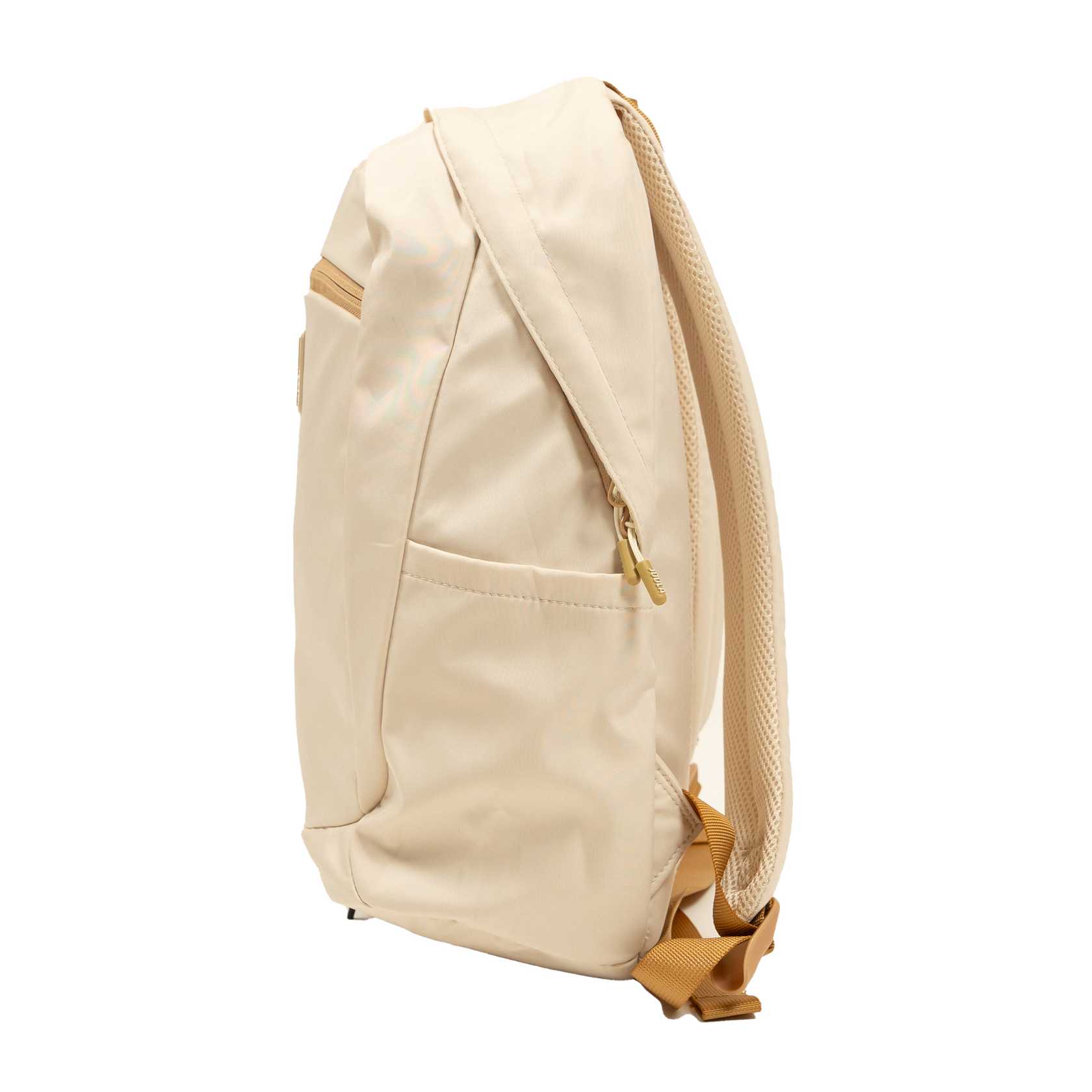 Beige JOOLA backpack on a white background