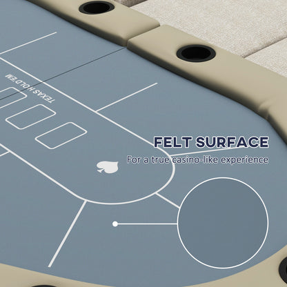 Folding Poker Table for 8 Players, 70" Oval w/ Cup Holders
