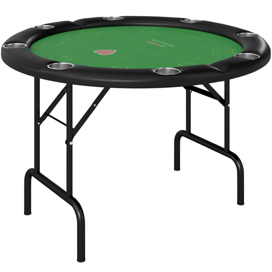 Folding Poker Table - 47" Round 8-Player Card Table, Green