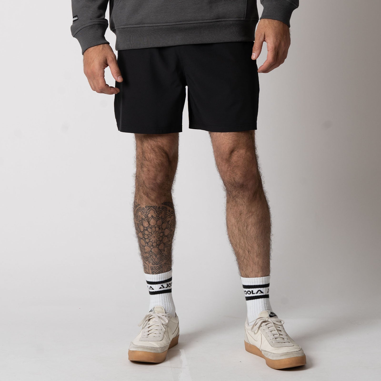 Joola Mens Woven 5 Shorts black color front view product display