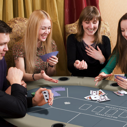 Folding Poker Table for 8 Players, 70" Oval w/ Cup Holders