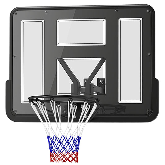 Wall-Mounted Basketball Hoop with 43" Shatterproof Backboard