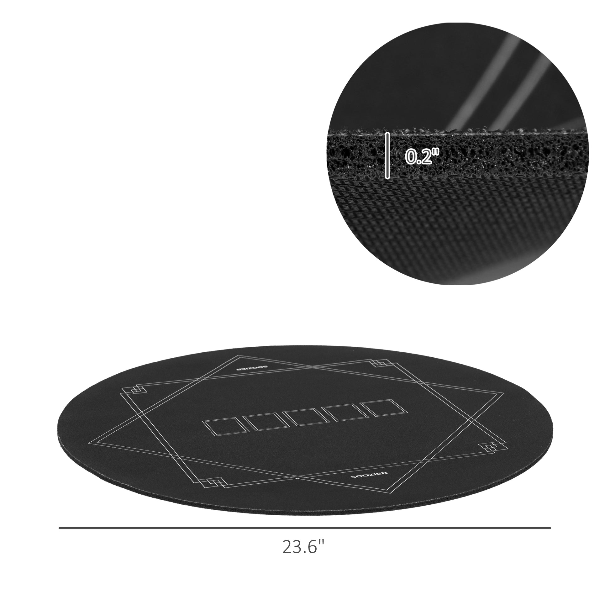 Folding Poker Table Mat - Non-Slip Texas Hold'em Topper