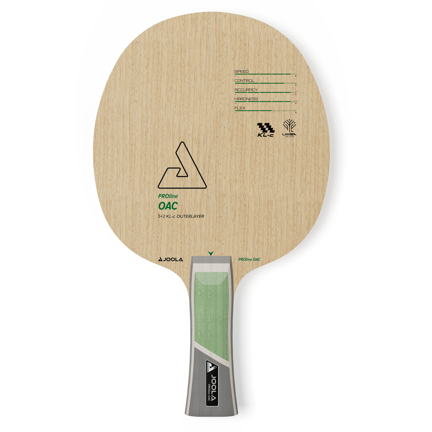 Joola Proline OAC table tennis blade front view showcasing attacker-focused design and construction details