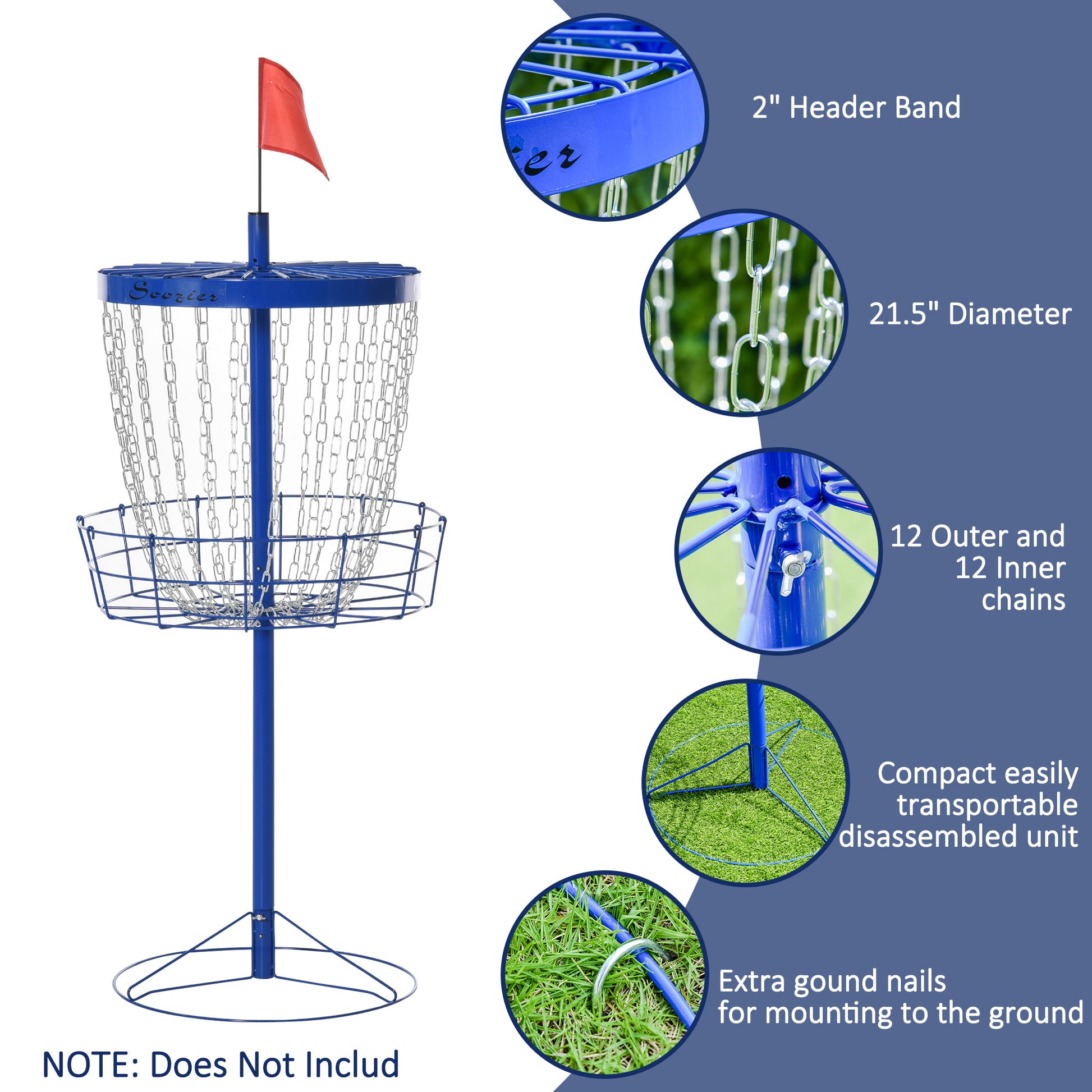 Disc Golf Basket Target with Travel Bag, 24-Chain